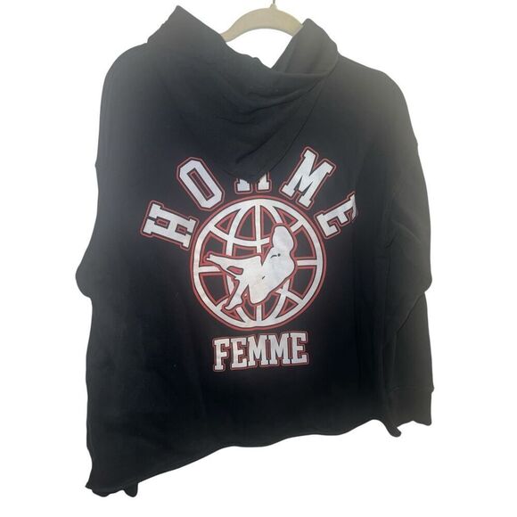 ✨Homme & Femme Sz Small Black Hoodie✨ - Picture 3 of 6